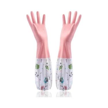 Imagem de Luvas De Borracha Impermeáveis Para Cozinha Femininas, Para Lavar Louç