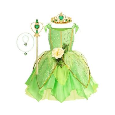 Imagem de Fantasia De Princesa Fada TinkerBell Verde Para Meninas, Vestido De Ha