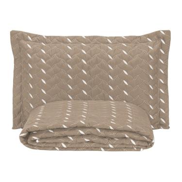 Imagem de Cobre Leito Bordado 400 Fios Heitor Solteiro 100% Poliéster - Avelã