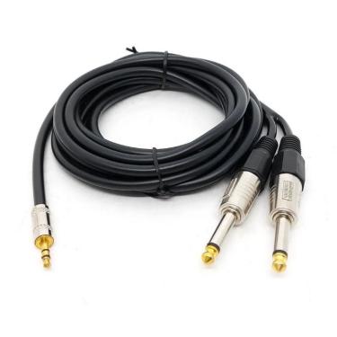 Imagem de Cabo P2 Estéreo X 2 P10 Mono Blindado 100% Promoção 3 Mts