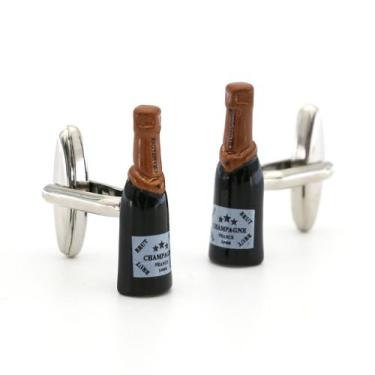 Imagem de Cufflinks, design de garrafa de champanhe, esmalte, cobre, 20g - yiwei