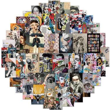 Imagem de Pacote de adesivos, colagem de revistas de arte moderna, 50 unidades e