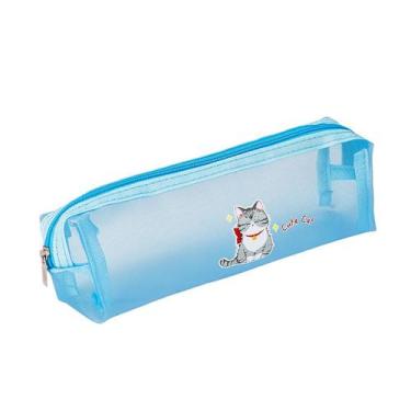 Imagem de Estojo de lápis Cute Cat Cartoon Mesh Transparente em Nylon - yiweisai