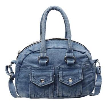Imagem de Bolsa tiracolo Trendy Denim de grande capacidade Messe 25x10x16cm - yi