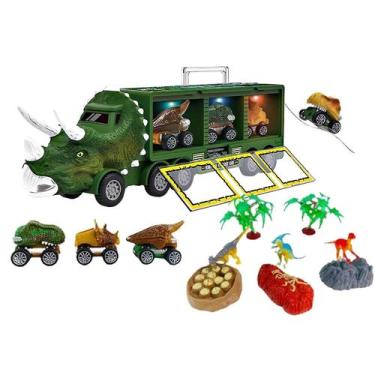 Imagem de Caminhão de dinossauro, brinquedo, transportador de dinossauros com ar