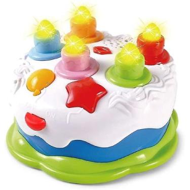Imagem de Bolo de aniversário de brinquedo com contagem de velas e música para c