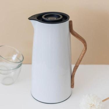 Imagem de Garrafa Térmica Kyoto Cabo Bambu 1 Litro Quente Frio Café Chá Leite Ág