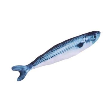 Imagem de Brinquedo De Gato Com Catnip, Almofada De Pelúcia Em Formato De Peixe 