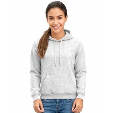 Imagem de Moletom Feminino Liso Abrigo Blusa Moleton Casaco com Capuz-Feminino