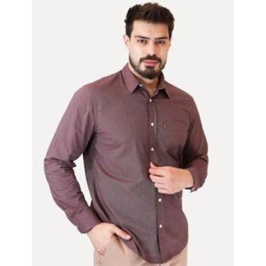 Imagem de Camisa Levis Masculina Standard One Pocket Bordô Mescla-Masculino