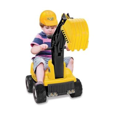 Imagem de Escavadeira Max Giant Com Capacete Brinquedo Menino - Tilin Brinquedos