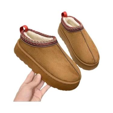 Imagem de Chinelos De Inverno Femininos Com Interior De Pelúcia, Solado Antiderr