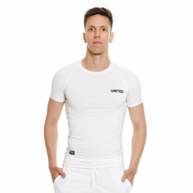 Imagem de Camiseta de compressão térmica Manga Curta United Proteção Solar UV 50+ - Branco - G-Masculino