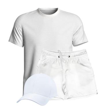 Imagem de Conjunto Reveillon Camiseta ou Regata Algodão Short Tactel E Boné-Masculino