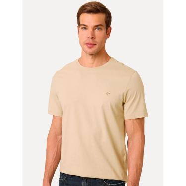Imagem de Camiseta Dudalina Masculina Essentials Modal Logo Cáqui Médio-Masculino