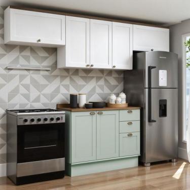 Imagem de Armário de Cozinha Compacta Modulada 2,80m 8 peças Iluminata Genialfle