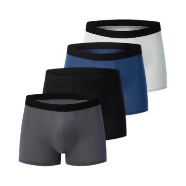 Imagem de Calções De Banho Masculinos plus Size Estampados, Conjunto De 4 Peças,