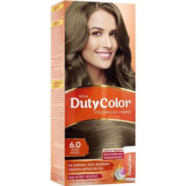 Imagem de Kit Coloração Permanente 6.0 Louro Escuro Duty Color Óleo de Coco e Queratina