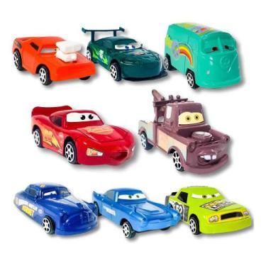 Imagem de Kit 8 Carrinhos Fricção Filme Carros 3 Relampago Mcqueen Div - Congrat