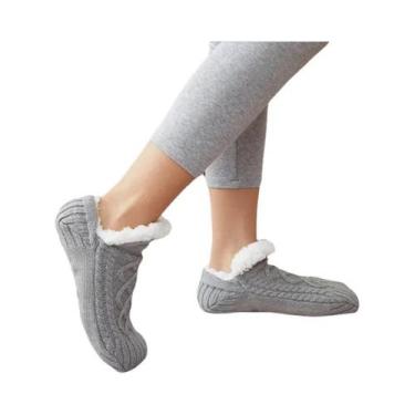 Imagem de Meias De Inverno Femininas Em Veludo Térmico Com Forro De Cashmere, Pa