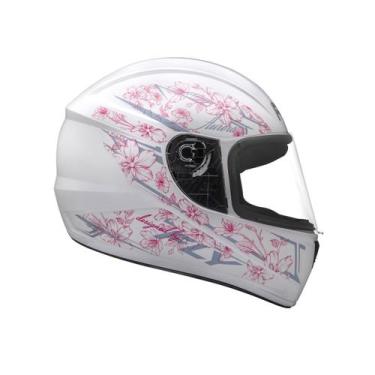 Imagem de Capacete Moto Fechado Feminino Fly F-9 Aurora, 58, Branco Brilhante e 