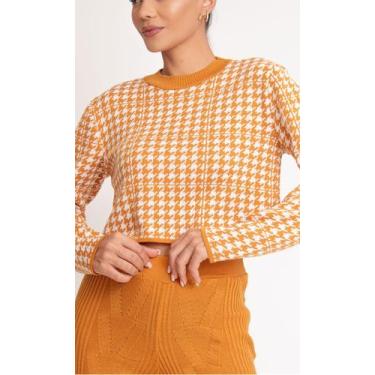 Imagem de Blusa Clareslan Jacquard, Telha, P