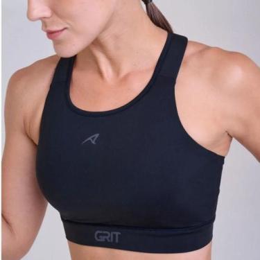 Imagem de Top de Corrida Grit Bossa Nadador Feminino Authen, PRETO BLACKOUT, M