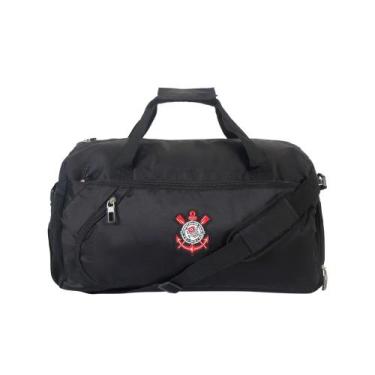 Imagem de Bolsa Sacola de Viagem Esportiva Bolso Chuteira Corinthians, Preto