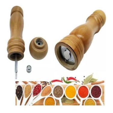 Imagem de Moedor Pimenta Sal Grosso Tempero Madeira 20 Cm - Art House