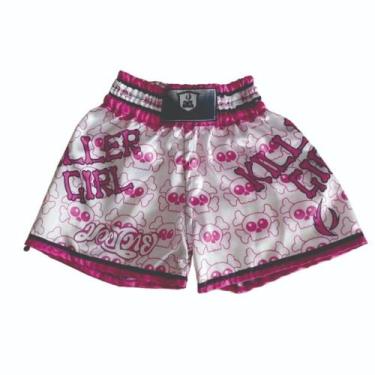 Imagem de Short Calção Muay Thai Killer Girl INFANTIL - Fight Brasil, M, Branco