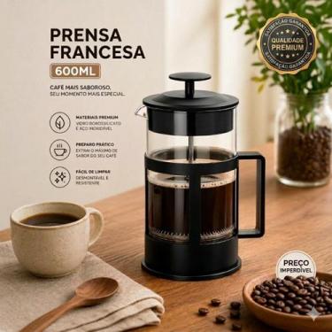 Imagem de Cafeteira Prensa Francesa 600ml Café Expresso Chá Leite Cremoso Cremei
