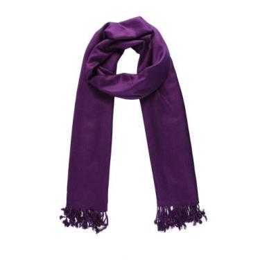Imagem de Echarpe Lisa Roxo 220g c/ Franja Viscose 180x70 cm - Besha Selller