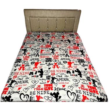 Imagem de Manta Cobertor Geek Para Cama De Casal Inverno Namorados Disney - Estampa Dos Personagens Em Desenho Mickey E Minnie Mouse - Cinza - Disney