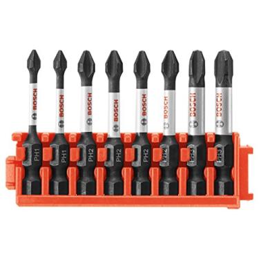 Imagem de BOSCH Kit de brocas Phillips de 2" com clipe para sistema de estojo personalizado, 8 peças