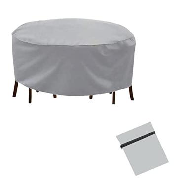 Imagem de Capas para móveis de jardim redondas - Prateado, 160x120cm, 420D Tecido Oxford, Poeira...