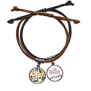 Imagem de DIYthinker Bracelete com bandeira nacional de animais do Egito Landscap corda corrente de mão pulseira de couro princesa, Não se candidatar