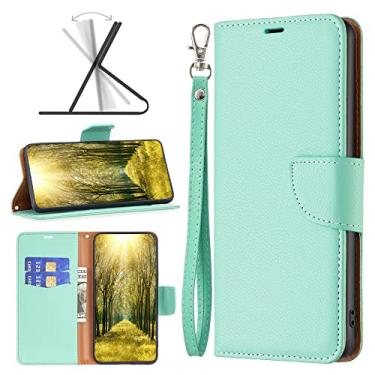 Imagem de Capas de telefone padrão Lichee Samsung Galaxy A14 A 14 5G capa de couro slots para cartão de visita clipe de carteira à prova de choque capa de telefone Samsung A14 5G capas (verde, Samsung A14 5G)