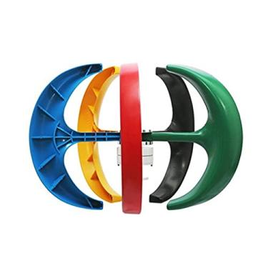 Imagem de Gerador de turbina eólica vertical,8000W 12V 24V 48V Gerador de turbina eólica com controlador MPPT para navio marítimo ou uso doméstico (cor, 5 lâminas),12v