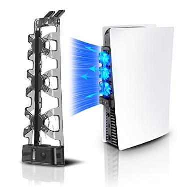 Imagem de NexiGo Ventilador De Resfriamento De Acessórios Ps5 Com Luz Led, Para Edições De Disco E Digital, Sistema De Resfriamento Eficiente, Suporte Horizontal Compatível Preto