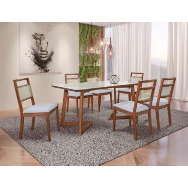 Imagem de Sala De Jantar Madeira Maciça Com 6 Cadeiras 1,60X0,90 Metros - Luna -