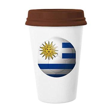 Imagem de Caneca de futebol americano com bandeira nacional do Uruguai Caneca de vidro de cerâmica para beber café