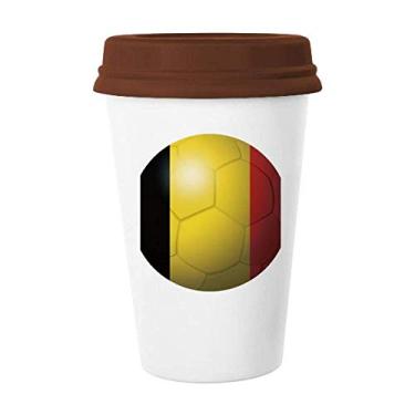 Imagem de Caneca de cerâmica com a bandeira nacional da Bélgica da Copa do Mundo de Futebol Copo de Cerâmica