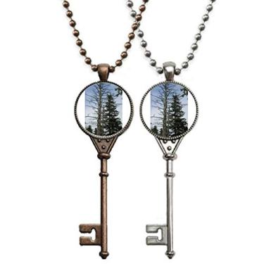 Imagem de OFFbb-USA Colar com pingente de abeto alto Art Déco, presente moderno para decoração de casais