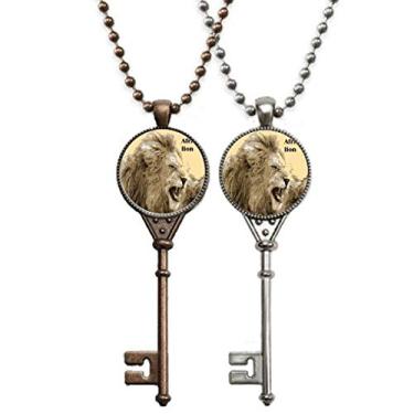 Imagem de OFFbb-USA Colar com pingente de chave de avestruz africana para decoração de casais