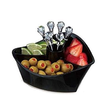 Imagem de Prodyne GS-7-B Happy Hour preto com cabeça de diamante martini palitos decorados (conjunto de 6), transparente