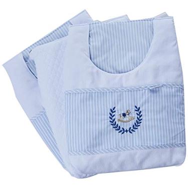 Imagem de Biramar Baby Porta Fraldas 3 Pcs Bordado Cavalinho De Pau Azul Azul
