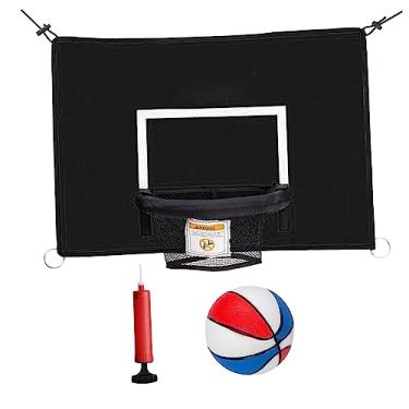 Imagem de Generic Cesta de mini trampolim para crianças ao ar livre Acessórios de trampolim fáceis de montar Aro removível para segurança Dunking bol, Bola Colorida 69cm