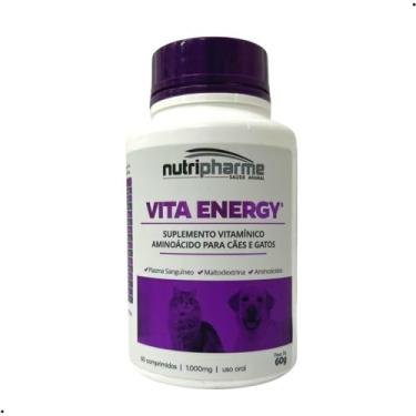 Imagem de NUTRIPHARME Suplemento Vitamínico Aminoácido Vita Energy 1000 Mg Para Cães E Gatos - 60 Comprimidos - Nutripharme