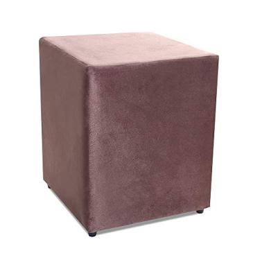 Imagem de Puff Quadrado Suede Marrom 35x35cm Decorativo BF Colchões