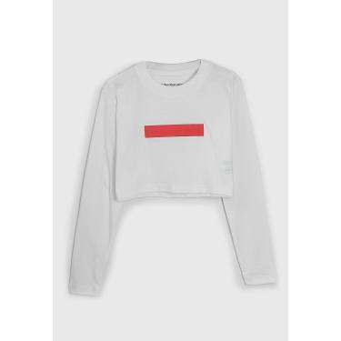 Imagem de Infantil - Camiseta Cropped Calvin Klein Full Print Off-White Calvin Klein Kids CG4OJ01BL785 menina
